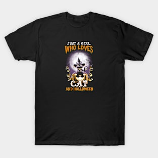 Just a girl who loves cat and halloween T-Shirt